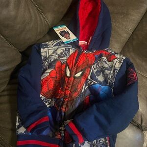 Marvel Spider-Man Plush Hoodie in Red and Blue